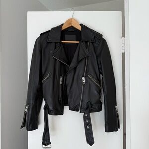 All Saints Black Balfern Leather Biker Jacket
